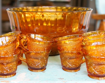 ガラタサライ 02/03 gold サード M-TECH umbro 当時物 Vintage Tiara Amber 14 Piece Punch Bowl - Etsy