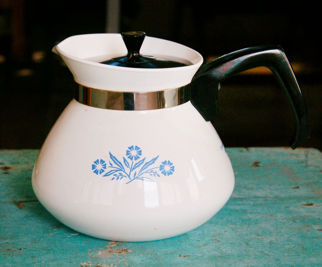 Corning Ware Cornflower Pattern Teapot Pitcher Coffee Carafe 6 Cup - Etsy
