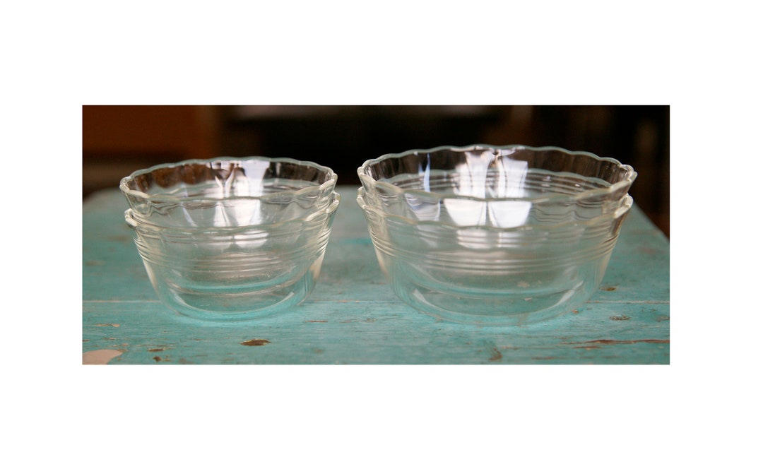 Vintage Pyrex Clear Glass Ramekin Cups Custard Dishes Set of Etsy