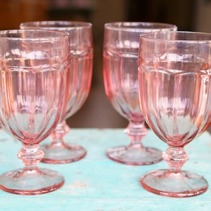 Yungala Pink Wine Glasses set of 6 pink goblets, dishwasher safe vintage  pink glassware, pink drinki…See more Yungala Pink Wine Glasses set of 6  pink