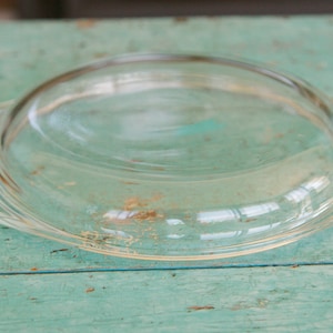 Pyrex 682C B-40 6.25&quot; Round Tabbed Lid Replacement Clear Glass Lid Only ribbed - Corning ware