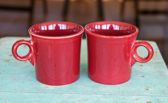 Fiesta Ware Paprika Red Maroon Coffee Cup Mugs Made in USA