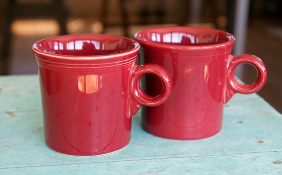 Fiesta Ware Paprika Red Maroon Coffee Cup Mugs Made in USA