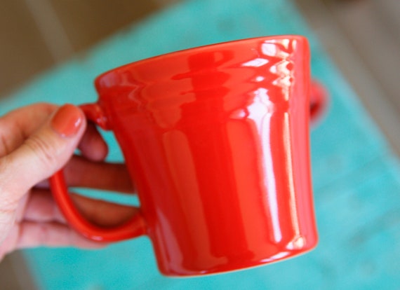 Fiesta Ware Tapered Mugs Scarlet Red Set of 2 Coffee Cup Made in