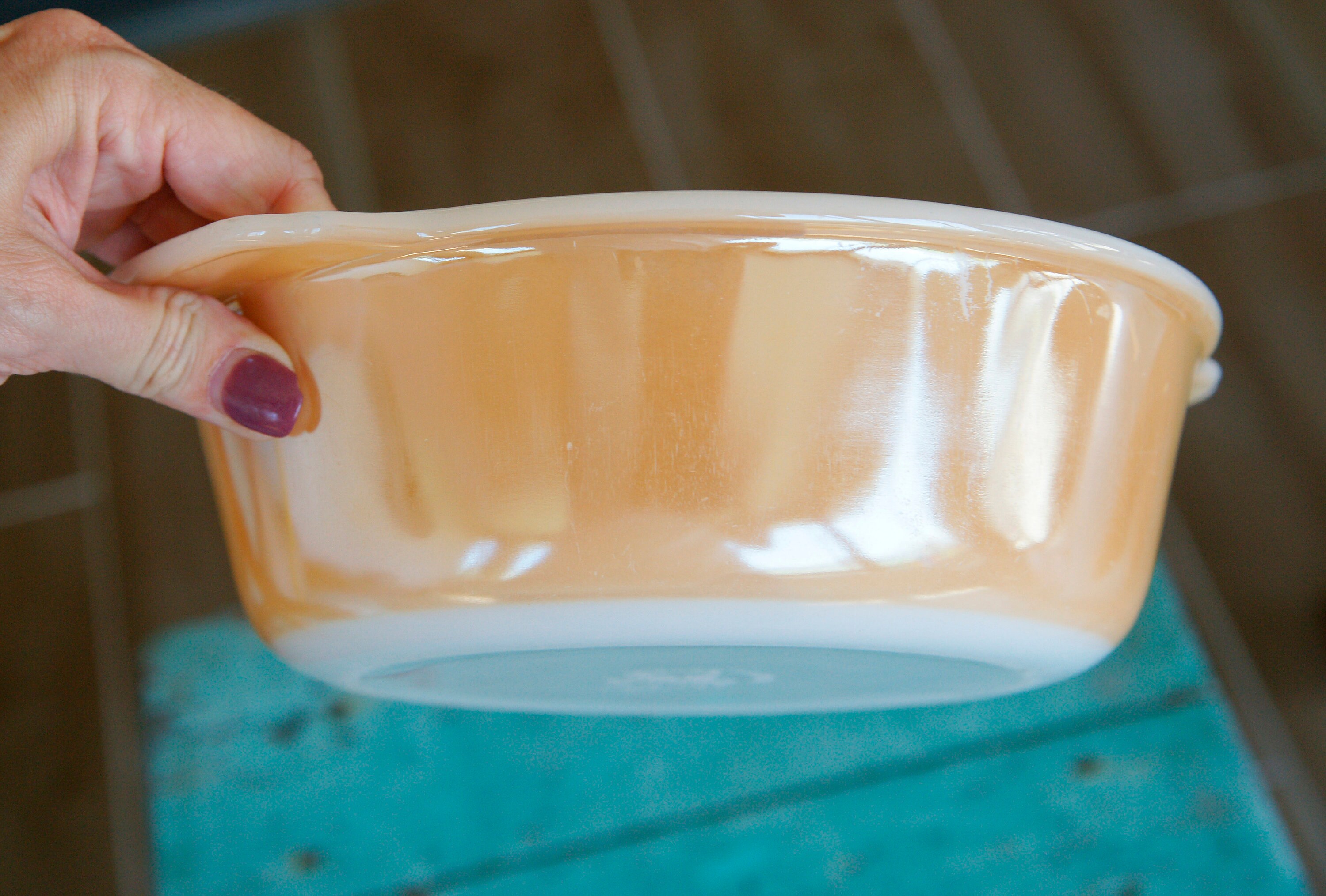 Vintage Fire King Anchor Hocking Peach Lustre Casserole Dish