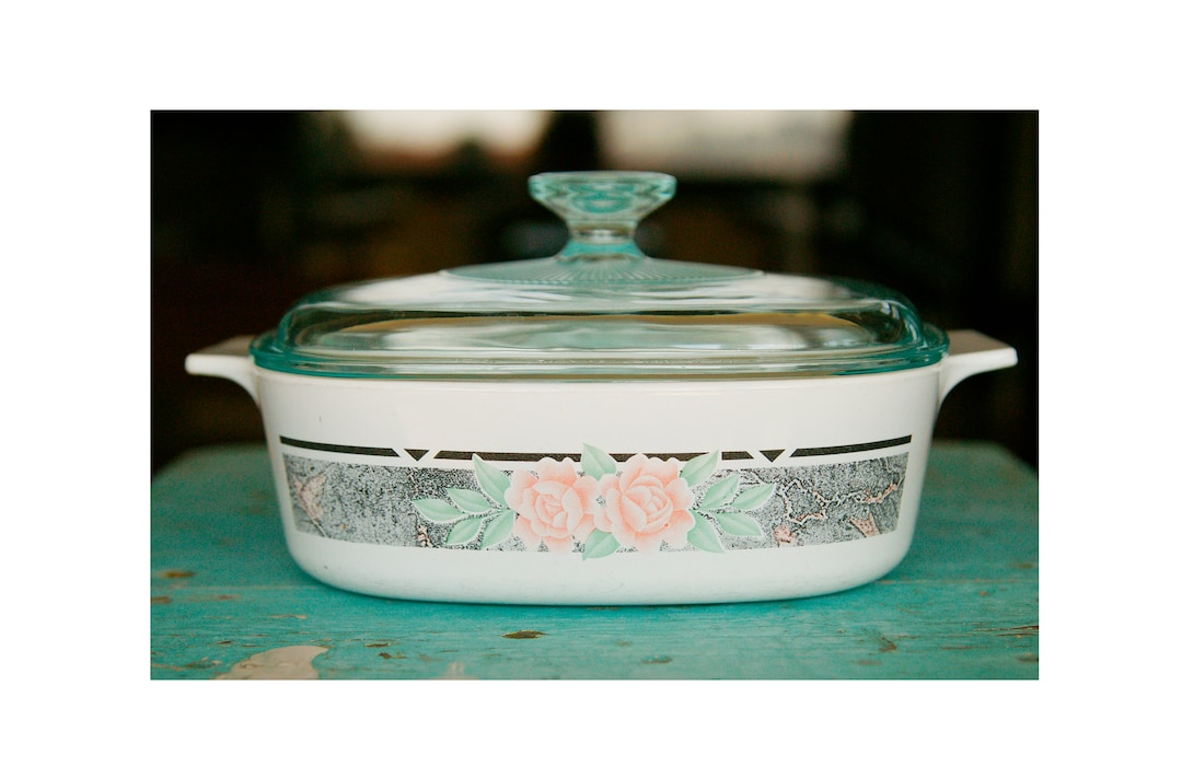 Vintage Corning Ware Silk and Roses Casserole Dish With Pyrex Lid - Etsy