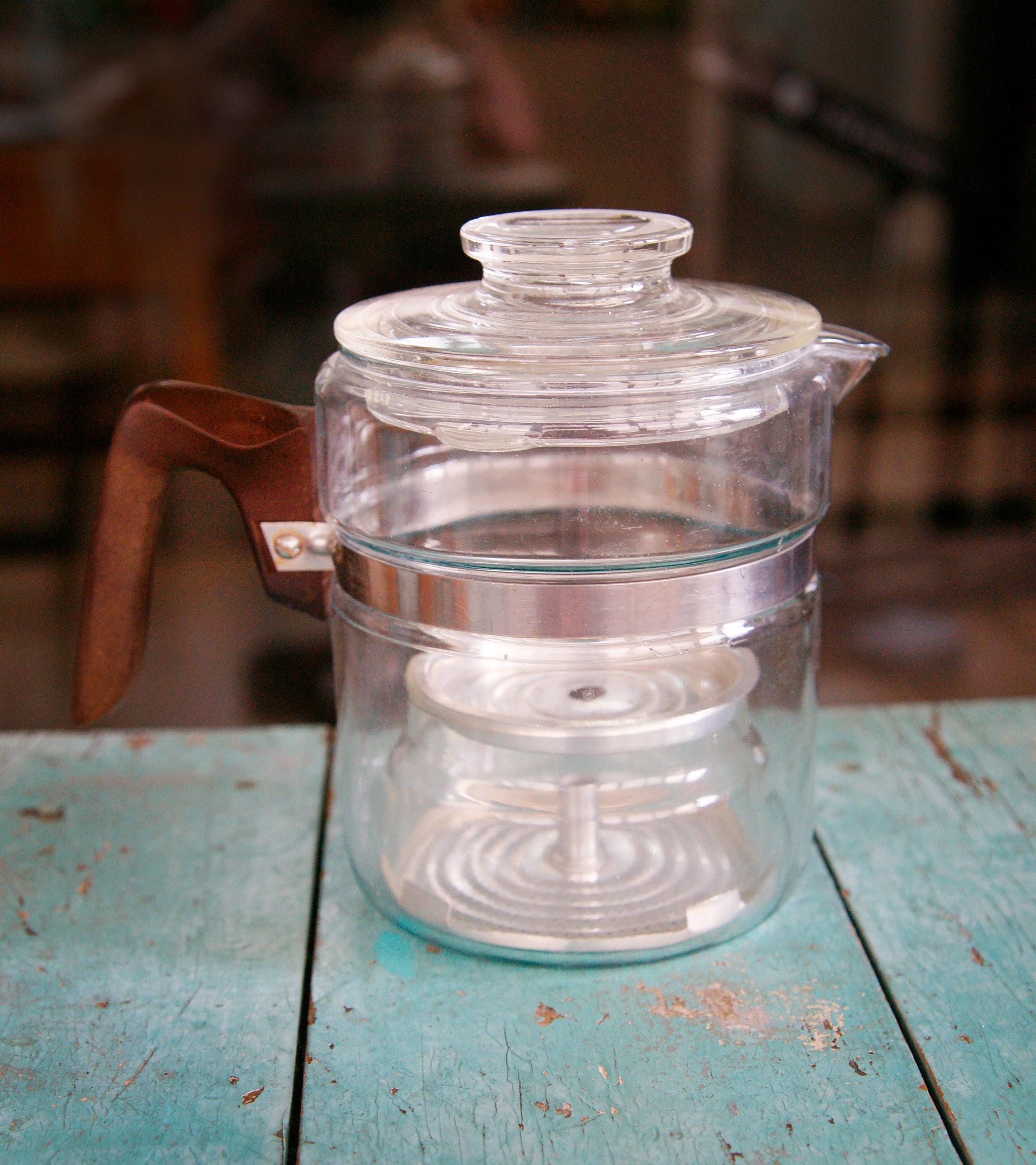Lid Vintage Glass Coffee Percolator Stove Top Glass Stovetop