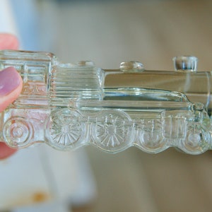 Vintage Glass Train Candy Container: Locomotive Dispenser, 1930s-40s
