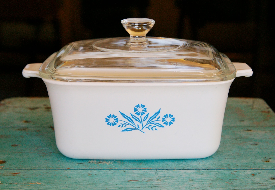 Vintage Corning Ware Cornflower Pattern Rectangular Casserole Dish With ...