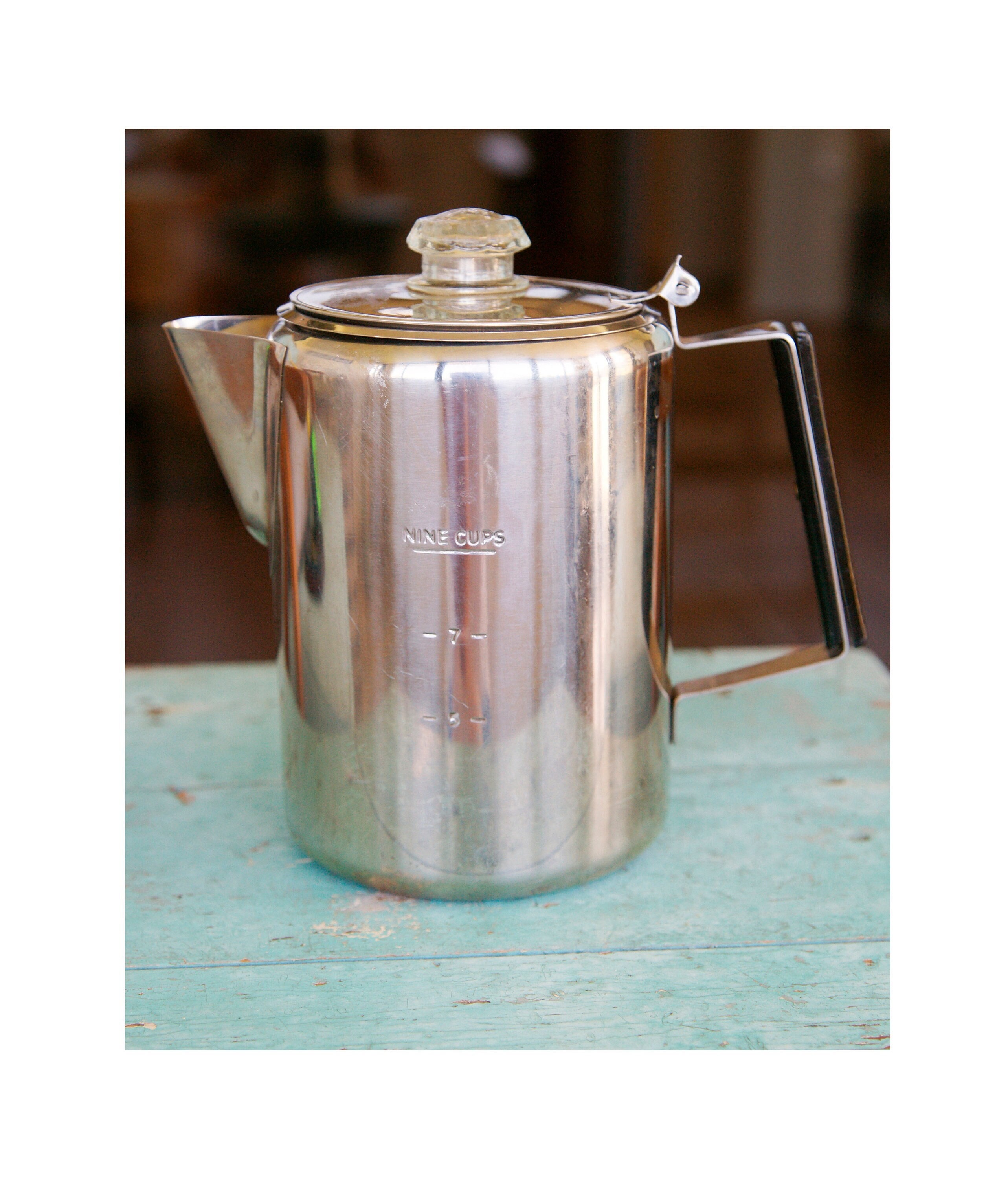Electric Coffee Percolator Vintage Maker Pot Stainless Steel 6-Cup Portable  