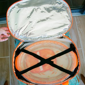 Vintage Temp-tations by Tara Old World Oval Casserole Dish and Platter Spoon handled Wire Rack Hot Pads and Carry Case Temptations