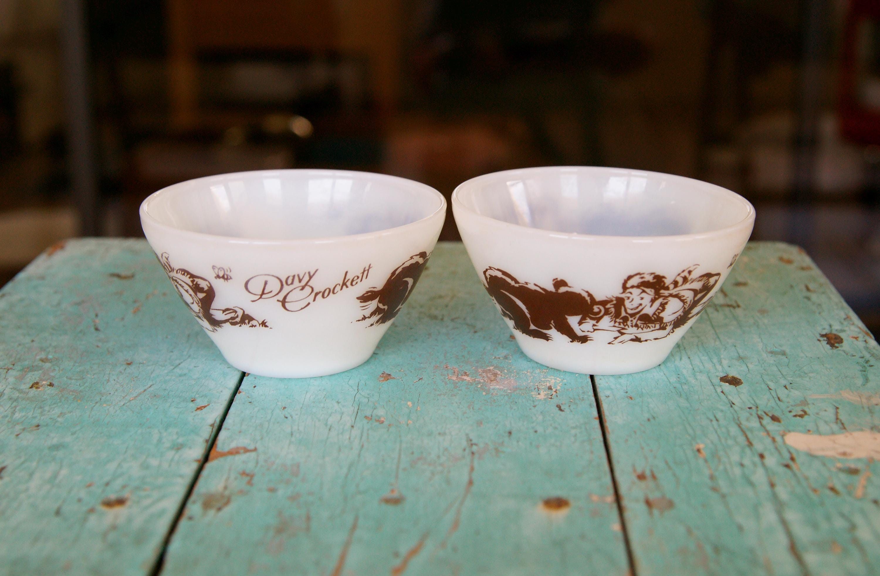 食器 227 Fire King Davy Crockett Bowl 2p 227 Fire King Davy Crockett Bowl 2p