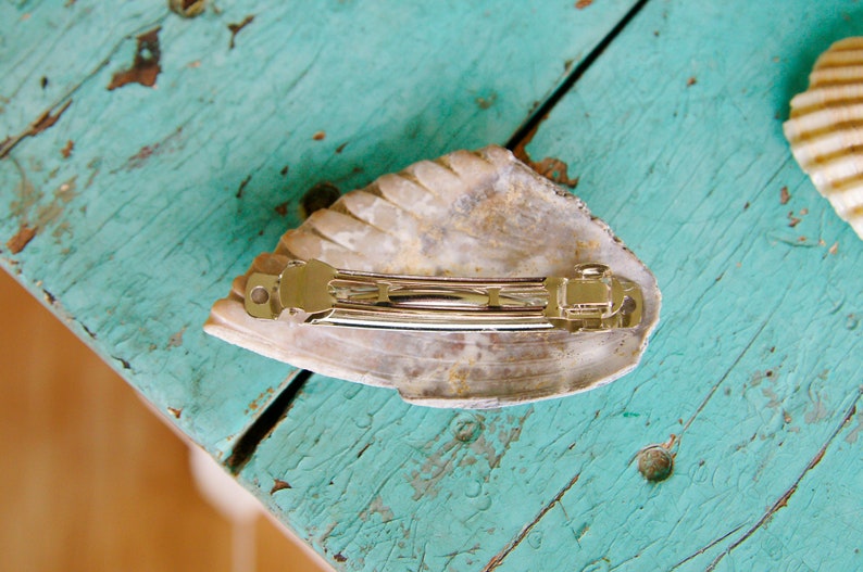 Conch Shell Hair Barrette ~ hair accessory french clip ~ beach jewelry ~ ocean style ~ mermaid ~ wedding ~ bridesmaid ~ music festival