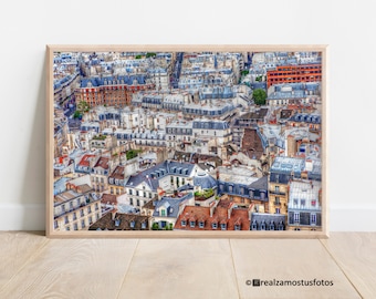 Printed photo of the Rooftops of Paris, Art Print Paris, Aerial view of Paris, Souvenir Tour Paris, Wall Art, Wall Decor, Gift photo Paris