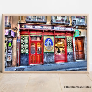 Foto a restaurante antiguo de Madrid, Foto Taberna Oliveros Madrid, Foto viaje Madrid, Foto viaje España, Foto decoración de la pared