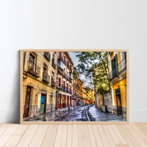 Madrid, Spain, Photo Cava Baja, Old Photo Madrid Street, Madrid Restaurants Street, La Latina Madrid Photo, Madrid Art Photography