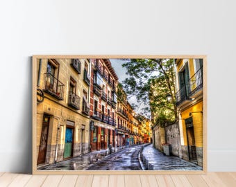 Madrid, Spain, Photo Cava Baja, Old Photo Madrid Street, Madrid Restaurants Street, La Latina Madrid Photo, Madrid Art Photography