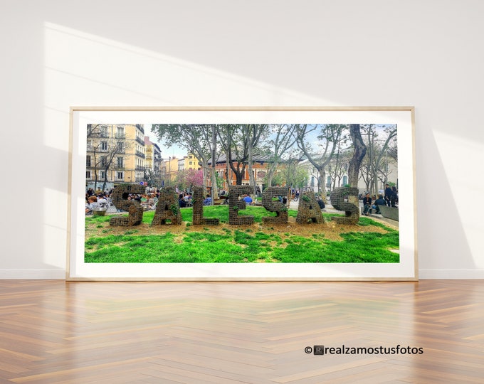 Printed panoramic photo of Salesas Neighborhood, Madrid Spain, Madrid street photo, souvenir trip to Madrid, decoration, wall art