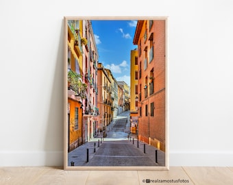 Photo printed Lavapiés neighborhood in Madrid Spain, photo typical street of Madrid, Art wall home decoration, gift for him and her