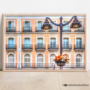 Photo of balconies of Madrid, Spain, photo printing facade of Madrid, photography Architecture, Urban photography, photo Madrid in Spring