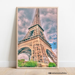 Paris Photo Eiffel Tower printed photo, Photo sunset Paris, Art of the Wall, home decor, decoration wall, gift idea Photo