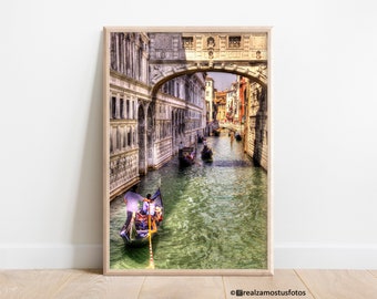 Printed photo of Bridge of Sighs Venice Italy, Photo Travel Venice, Souvenir Venice, Venice Wall Art, Wall Decoration, Gift for him and her