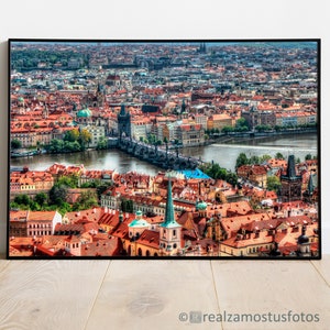 Photo Views of St. Charles Bridge and Prague City, Prague Tourism, Prague Travel Photography, Czech Republic, photo from Prague Castle