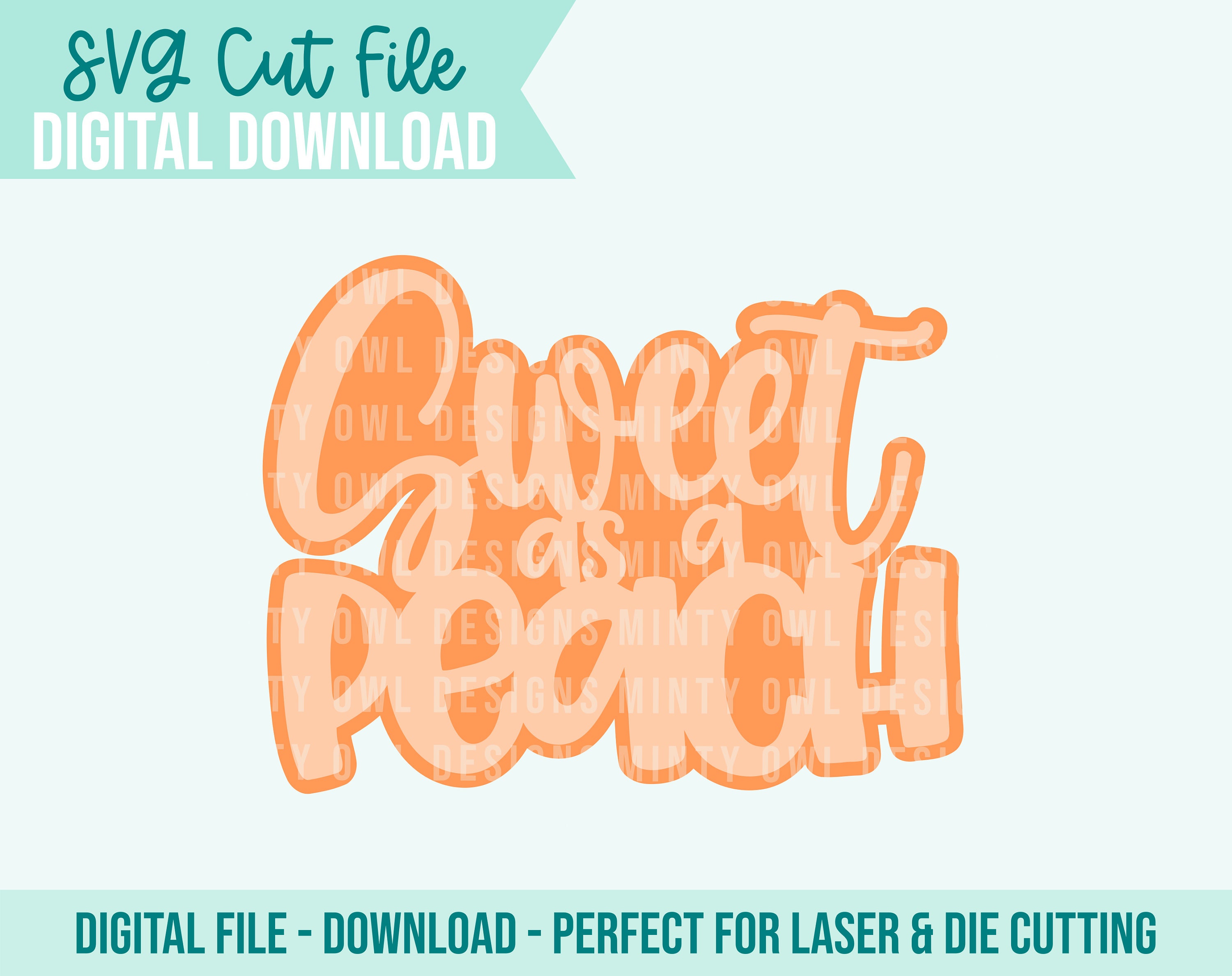 Download Svg Cut File Sweet As A Peach Birthday Cake Topper Etsy