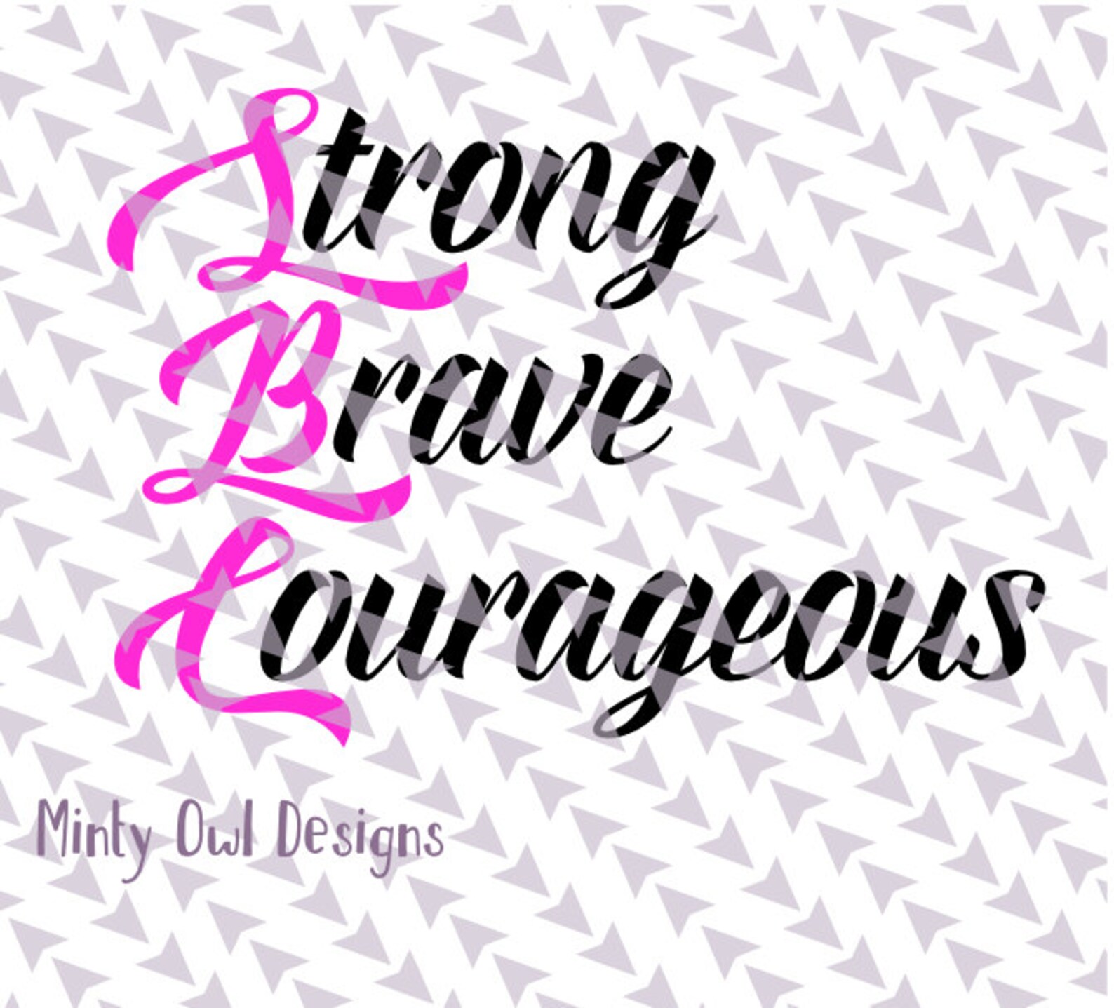 Cricut SVG Strong Brave Courageous Words SVG Awareness Etsy