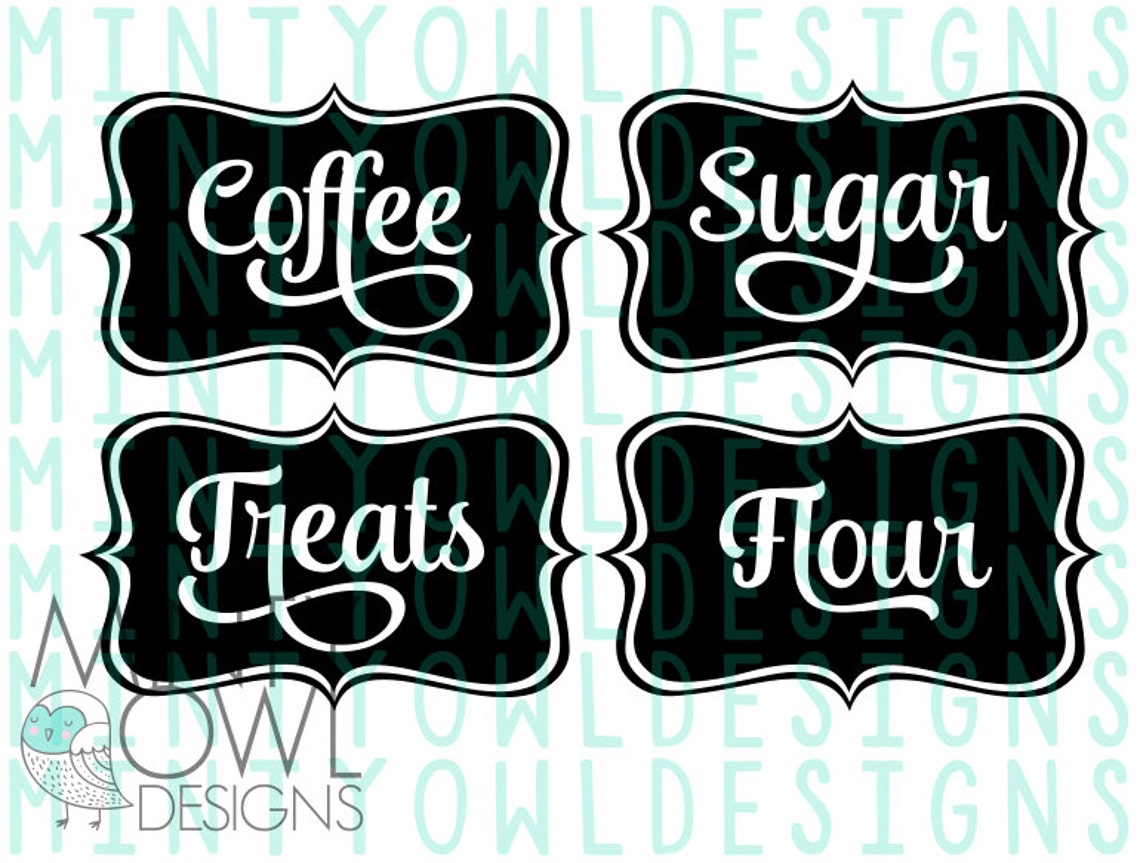 SVG Cut File Jar Canister Coffee Sugar Flour Treats Etsy