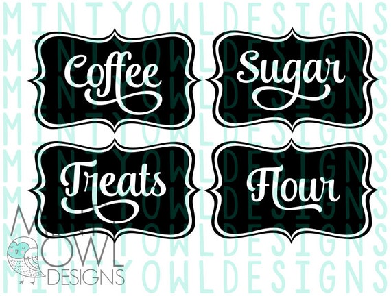 Download SVG Cut File Jar Canister Coffee Sugar Flour Treats | Etsy