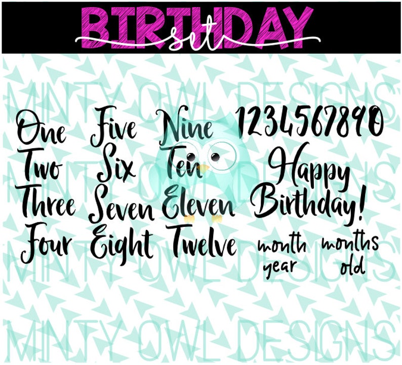 Download SVG Cut File Cricut Birthday Numbers Set Milestone Cut | Etsy