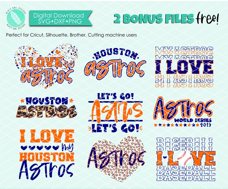 Download Houston Astros SVG DXF PNG I Love My Astros Cut file | Etsy