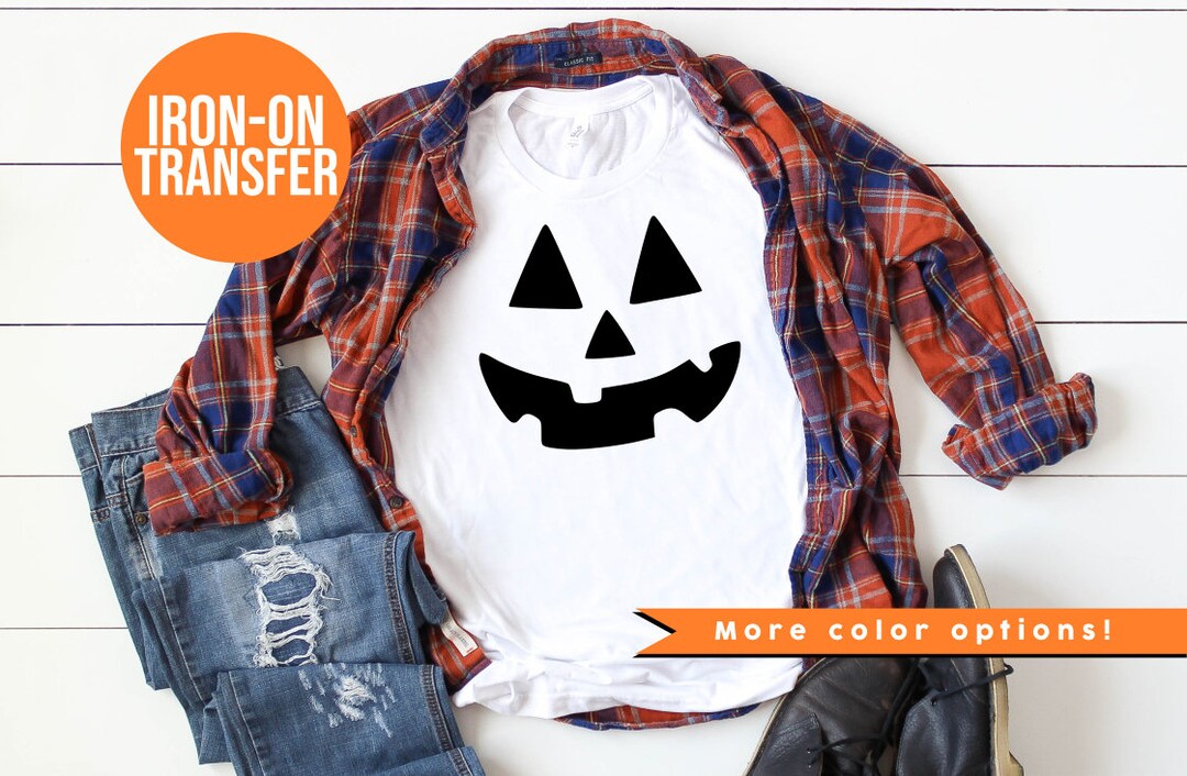 Jackolantern Ironon Halloween Ironon Pumpkin Ironon Etsy