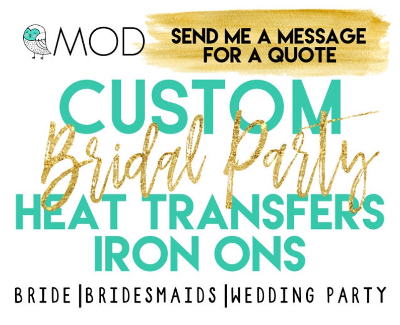 Custom Iron On Decals Bridal Bachelorette Wedding Party Etsy