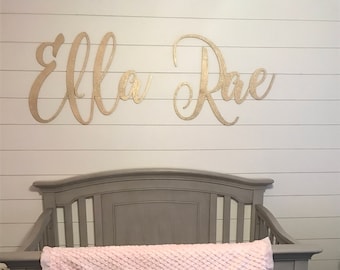 Unpainted Wooden Name Sign - Wood Name Wall Hanging - Nursery Wall Hanging - Dorm Room Wall Hanging