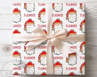 Santa Wrapping Paper | Personalized Christmas Wrapping Paper | Christmas Gift Wrap | Name Gift Wrap | Custom Gift Wrap