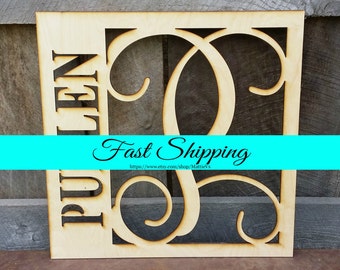FREE SHIPPING!!  20" Wood Monogram - Monogram Door Hanger - Family Monogram Wreath - Housewarming Gift - Wedding Gift - Personalized Gift