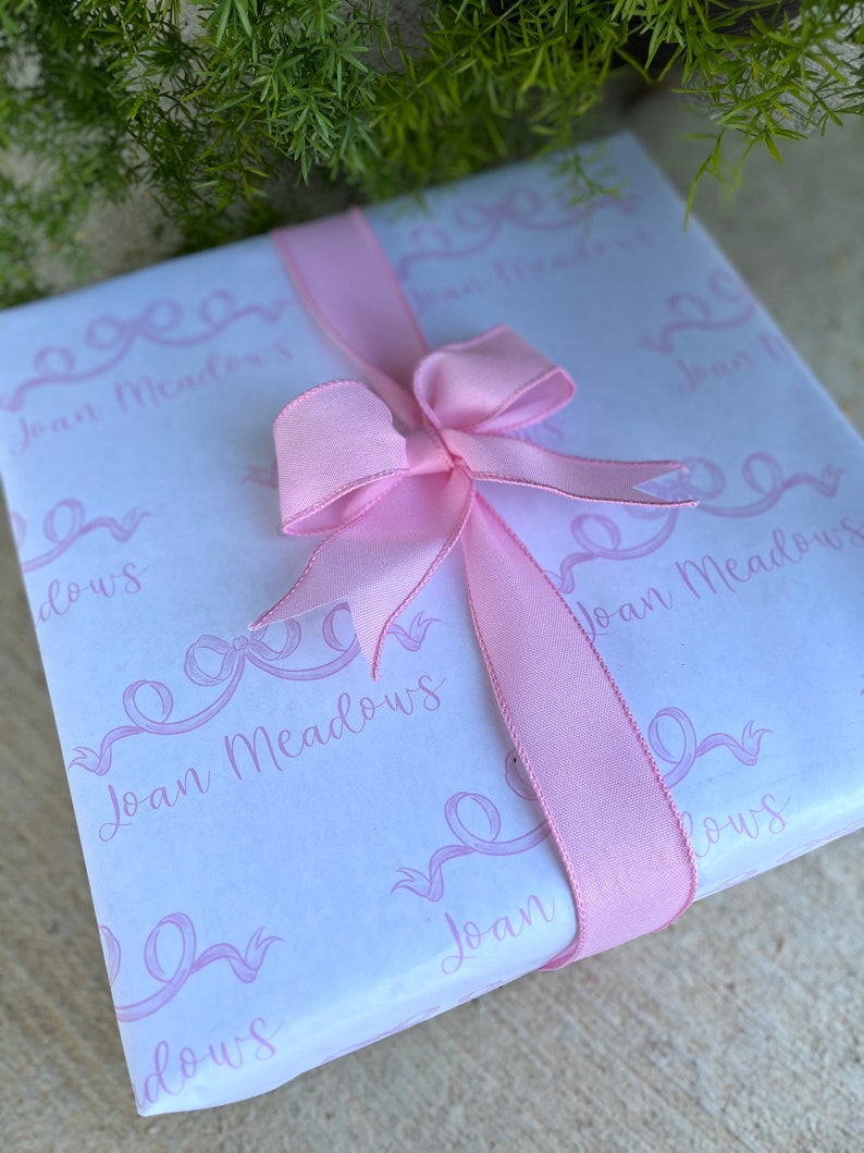 Personalized Wrapping Paper First Birthday Gift Wrap First Christmas Gift Wrap Baby Shower Gift Wrap Name Wrapping Paper Pink