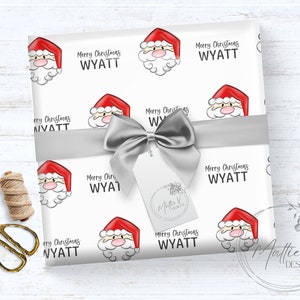 Personalized Wrapping Paper Christmas Gift Wrap Name Gift Wrap Custom Gift Wrap image 1