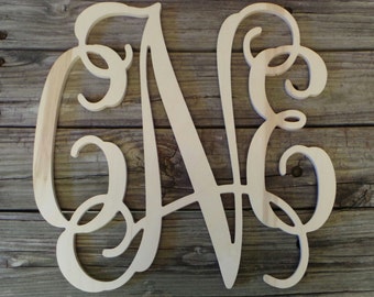 FREE SHIPPING!!  12" Wooden Monogram - Wedding Guest Book - Monogram Wall Hanging - Nursery Monogram - Wedding Monogram - Door Hanger