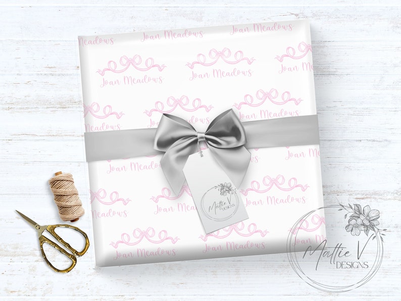 Personalized Wrapping Paper First Birthday Gift Wrap First Christmas Gift Wrap Baby Shower Gift Wrap Name Wrapping Paper image 1