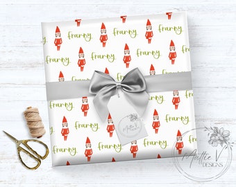 Santa's Tractor | Personalized Wrapping Paper | Christmas Gift Wrap | Name Gift Wrap | Custom Gift Wrap