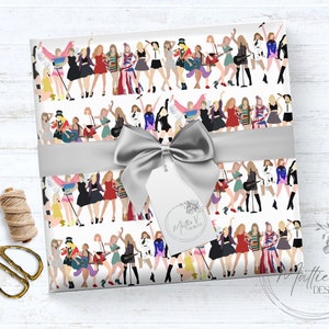Taylor Swift Wrapping Paper Christmas Gift Wrap Swiftie Gift Wrap Custom Gift Wrap image 1