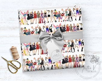 Taylor Swift Wrapping Paper | Christmas Gift Wrap | Swiftie Gift Wrap | Custom Gift Wrap