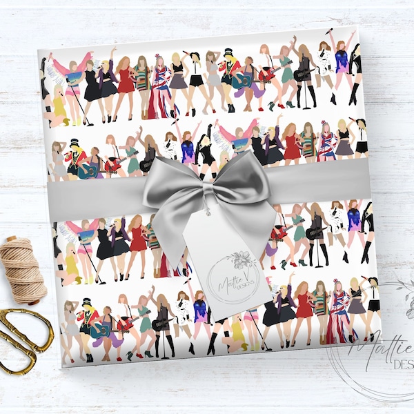 Taylor Swift Wrapping Paper | Christmas Gift Wrap | Swiftie Gift Wrap | Custom Gift Wrap