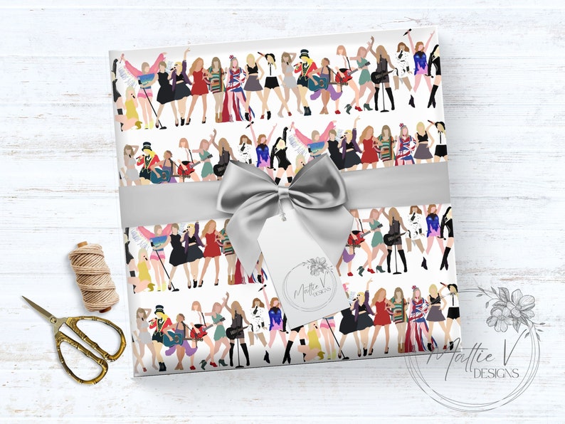 Taylor Swift Wrapping Paper Christmas Gift Wrap Swiftie Gift Wrap Custom Gift Wrap image 1