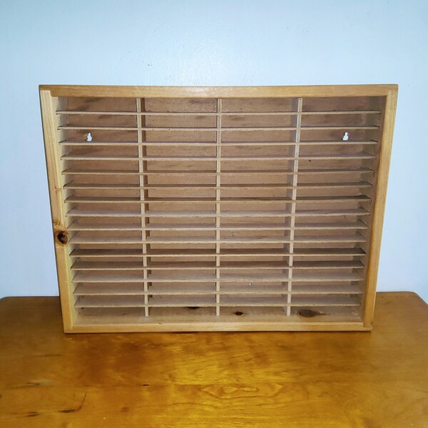 Wooden 64 cassette holder, cassette rack, Napa Valley, pine, tape holder, tape cassette, tape storage, wall mounted, hanging storage