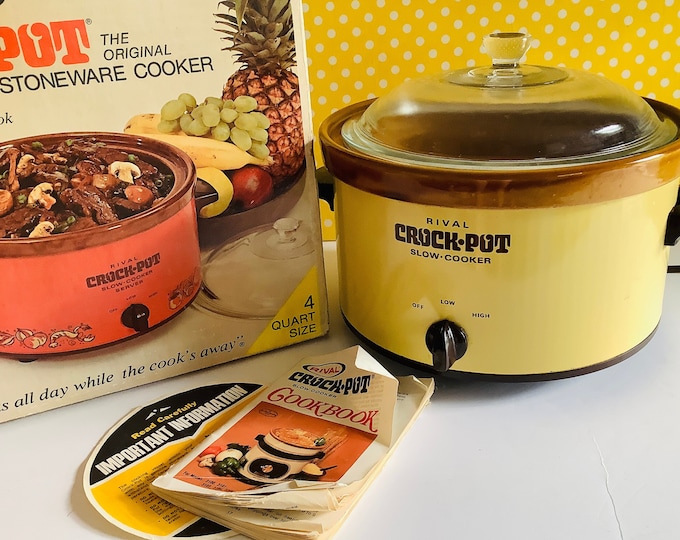 Rival Crockpot, 4 Quart Crock Pot, Gold Crock Pot, Mustard Yellow