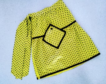 Yellow Starburst Half Apron, Vintage 1950s Style